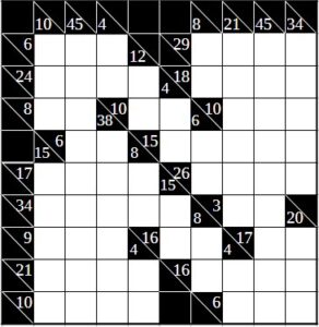 An example of a Kakuro with size 10 x 10